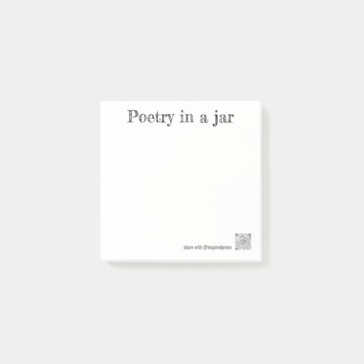 notes for Poetry in a Jar (Voorkant)