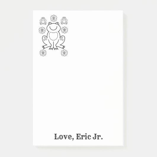 Notes Grenouilles Coloration Fleurie Post-it (Devant)