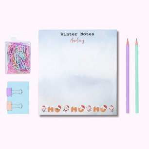 Notes hivernales Nom Bloc-notes Père Noël Ho H