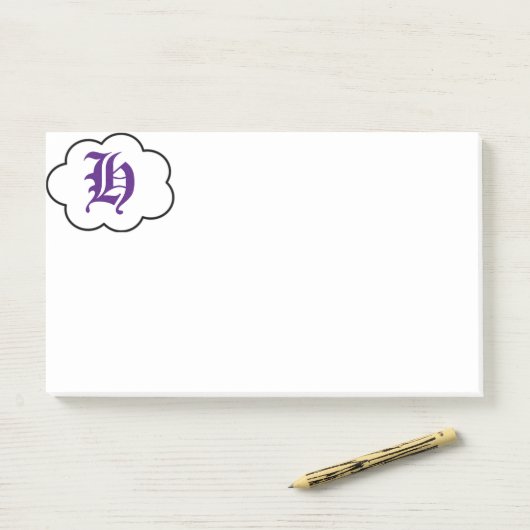 Notes initiales du monogramme H post-it (Sur un bureau)