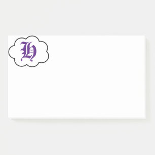 Notes initiales du monogramme H post-it