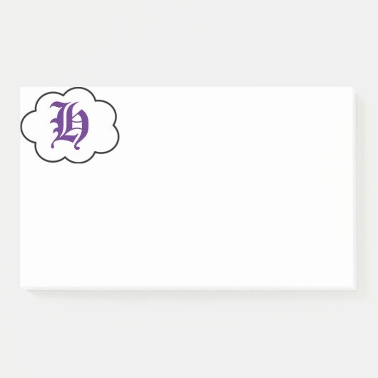 Notes initiales du monogramme H post-it (Devant)