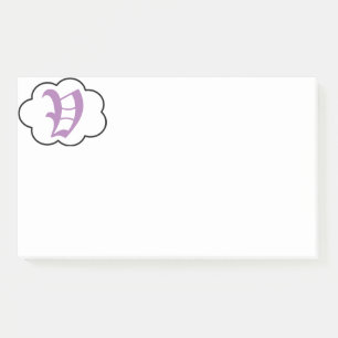 Notes initiales V Monogramme post-it