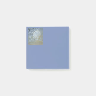 Notes, lune et fleurs de cerisier de post-it
