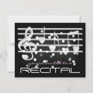 notes magiques blanches musique récital invitation