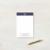 Notes Monogram Classic Elegant Business Post-it® (Sur un bureau)