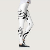 Notes musicales B&W Yoga Pilates Hot Pants Legging (Droite)