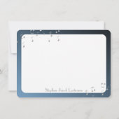 Notes musicales Barre de carte plat Mitzvah Merci  (Dos)