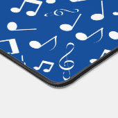 Notes musicales blanches Conception Bureau Mat (Coin)