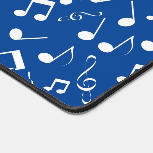 Notes musicales blanches Conception Bureau Mat (Coin)