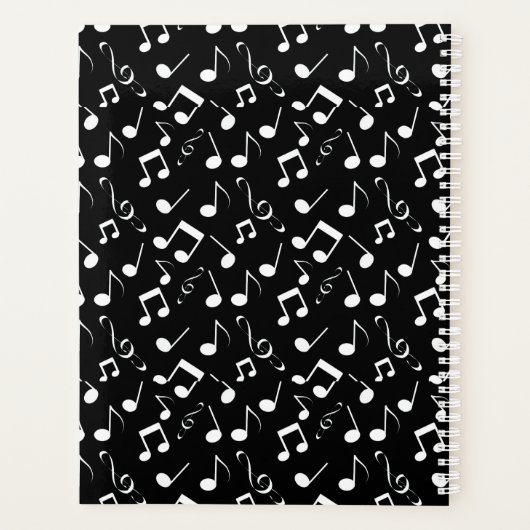 Notes musicales blanches Conception Planificateur  (Dos)