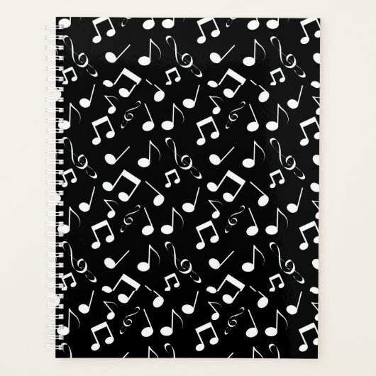 Notes musicales blanches Conception Planificateur  (Devant)