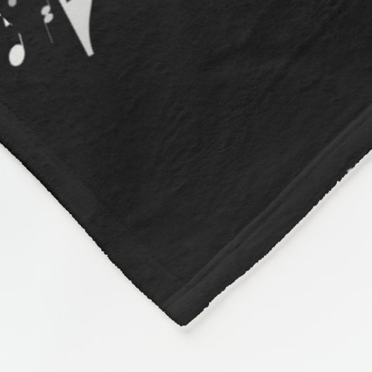 Notes musicales blanches Couverture en polaire dou (Coin)