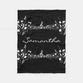 Notes musicales blanches Couverture en polaire dou (Devant)