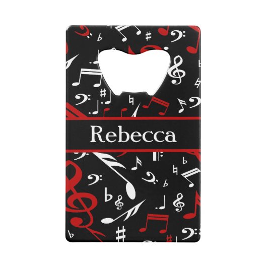 Notes musicales blanches et noires rouges (Devant)