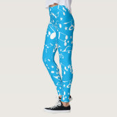 Notes musicales blanches sur les Leggings bleus (Gauche)