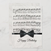 Notes musicales Bonne carte plat d'anniversaire (Devant / Derrière)
