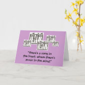 Notes musicales Carte d'anniversaire (Fleur jaune)