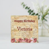 Notes musicales Carte d'anniversaire personnalisée (Debout devant)