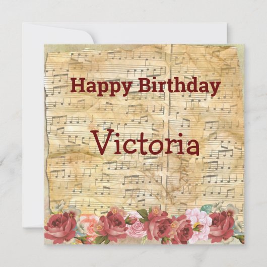 Notes musicales Carte d'anniversaire personnalisée (Devant)