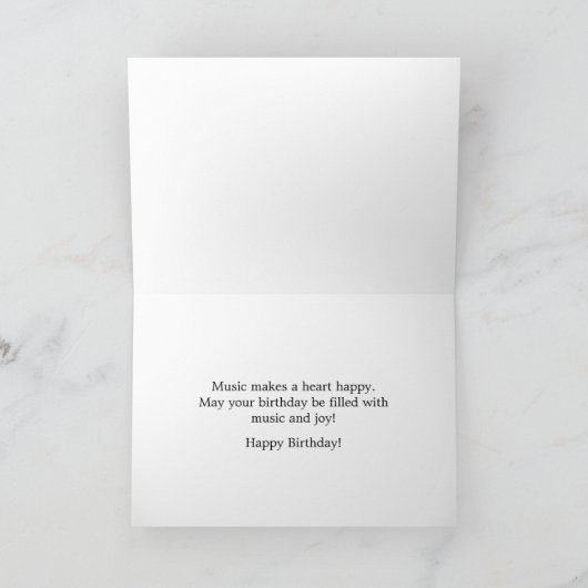Notes musicales Carte d'anniversaire - Texte perso (Intérieur)