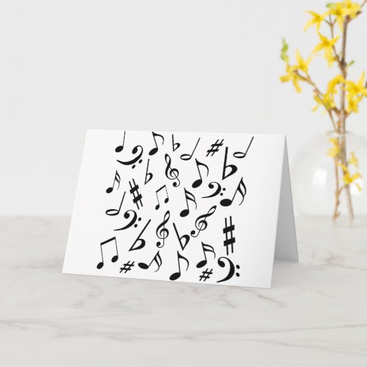 Notes musicales Carte d'anniversaire - Texte perso (Fleur jaune)