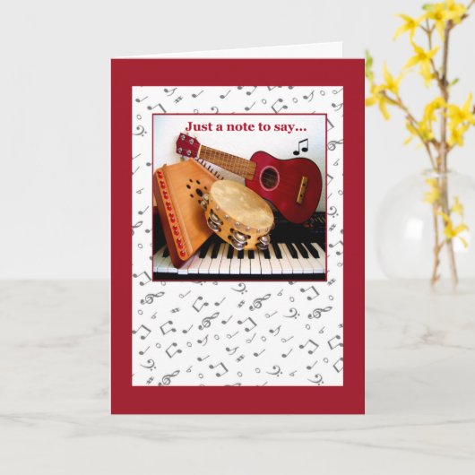 NOTES MUSICALES Carte de notes (Fleur jaune)