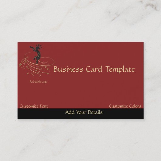 Notes musicales Carte de visite du logo Kokopelli (Devant)