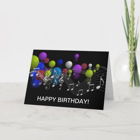 Notes musicales Carte de voeux d'anniversaire (Devant)