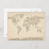 Notes musicales Carte du monde (Devant / Derrière)