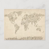 Notes musicales Carte du monde (Devant)