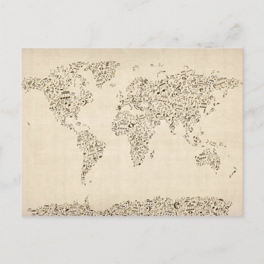 Notes musicales Carte du monde (Devant)