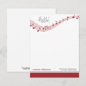 Notes musicales Cartes de notes plats personnalisé (Devant / Derrière)