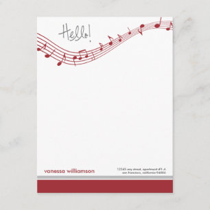 Notes musicales Cartes de notes plats personnalisé