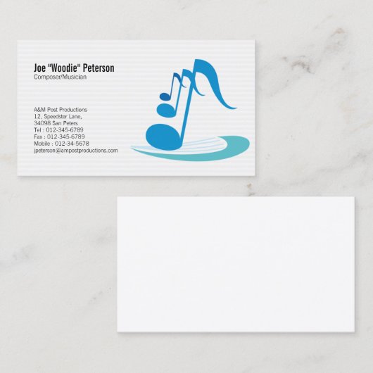 Notes musicales Cartes de visite (Devant / Derrière)
