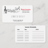 Notes musicales, Cartes de visite de professeur de (Devant / Derrière)