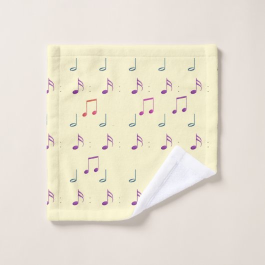 Notes musicales - Chiffon citron (Gant de toilette)