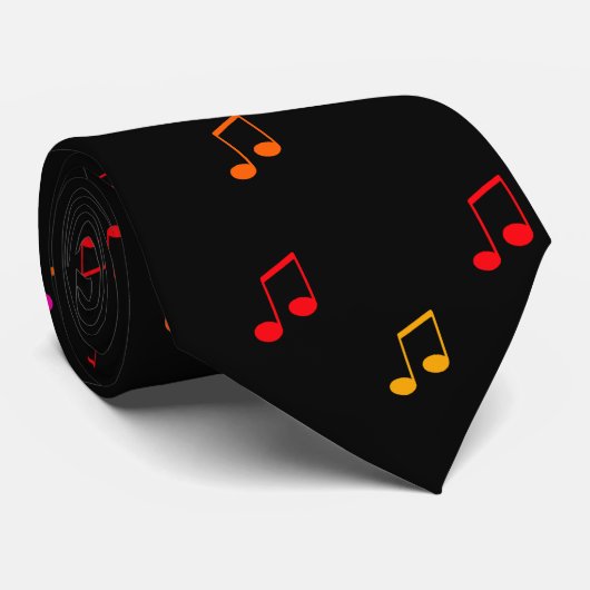 Notes musicales colorées : cravate / Cravate (Roulé)