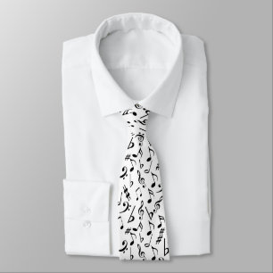 Notes musicales Cravate - Blanc et Noir par Heard_