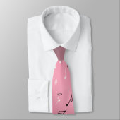 Notes musicales Cravate clair rose (Attaché)