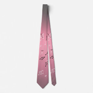 Notes musicales Cravate clair rose