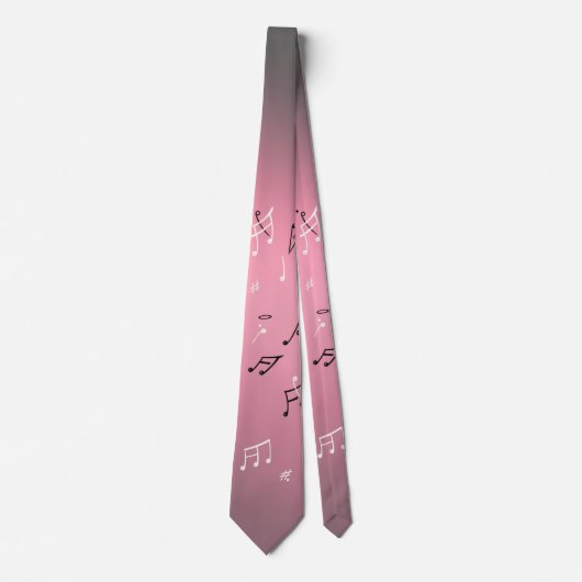 Notes musicales Cravate clair rose (Devant)