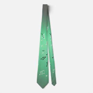 Notes musicales Cravate de lumière verte