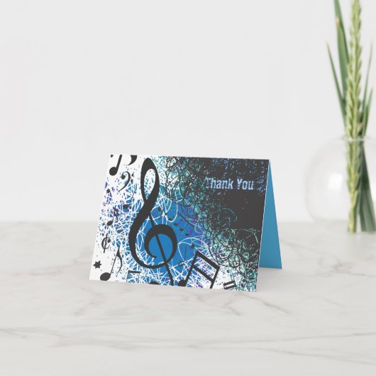 NOTES MUSICALES CRAZY Bar Bat mitzvah Carte de rem (Devant)