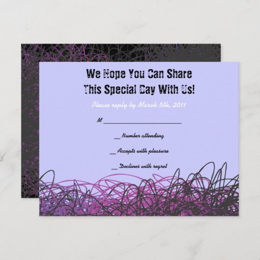 NOTES MUSICALES CRAZY Bar Mitzvah Invitation Répon (Devant / Derrière)