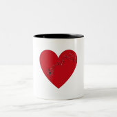Notes musicales dans le coeur, Mug (Centre)