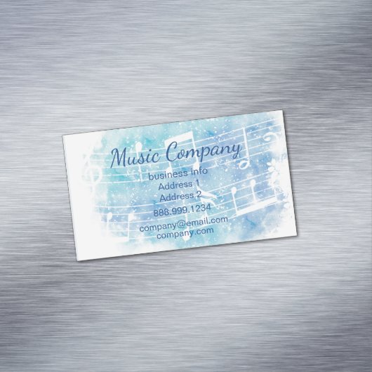Notes musicales d'aquarelle moderne Carte de visit (In Situ)