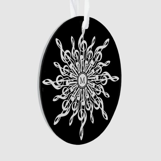 Notes musicales de flocon de neige noir et blanc M (devant)