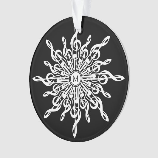 Notes musicales de flocon de neige noir et blanc M (devant)