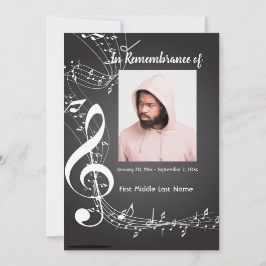 Notes musicales des Invitations du service commémo (Devant)